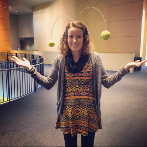 Tennis and science in one photo! This is the DIY Inertia Hat one of my brilliant coworkers made.